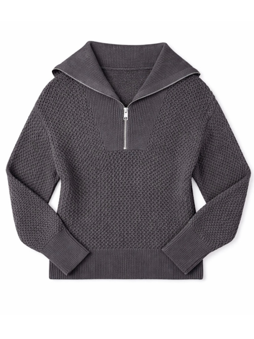 525 America Charcoal Gray Quarter Zip Pullover Sweater Size M